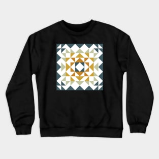 Geometric Quilt Shapes | Earthy Teal Crewneck Sweatshirt